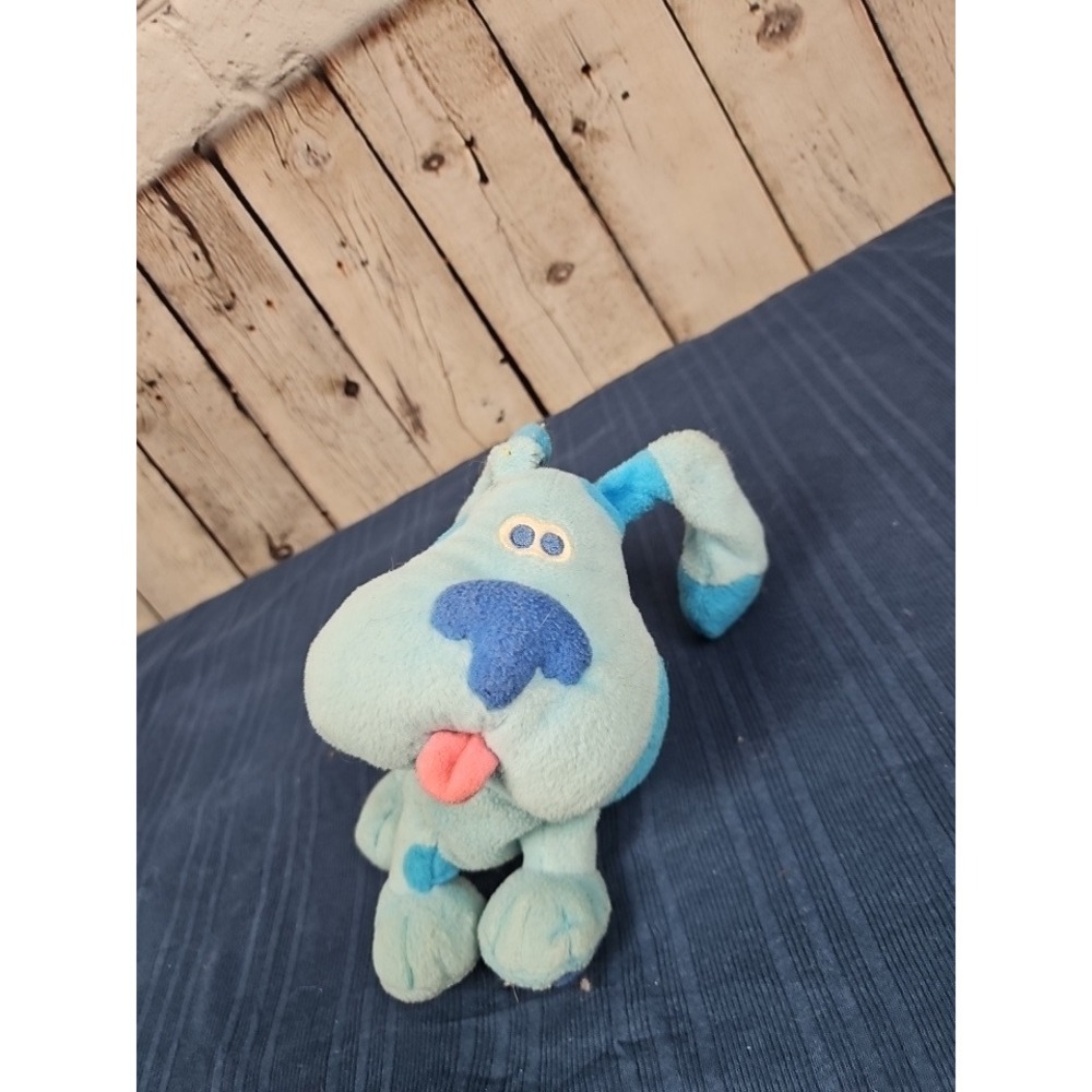 Vintage Nickelodeon Blues Clues Blue Dog Plush Bean Bag Toy 7.5 Inch Nick Jr
